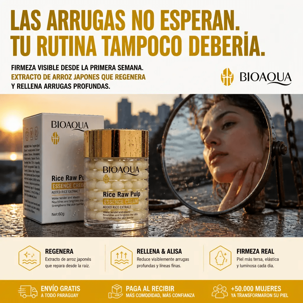 BIOAQUA Rice Raw Pulp Essence Cream – Crema Antiedad con Extracto de Arroz - Mundo Paraguayo