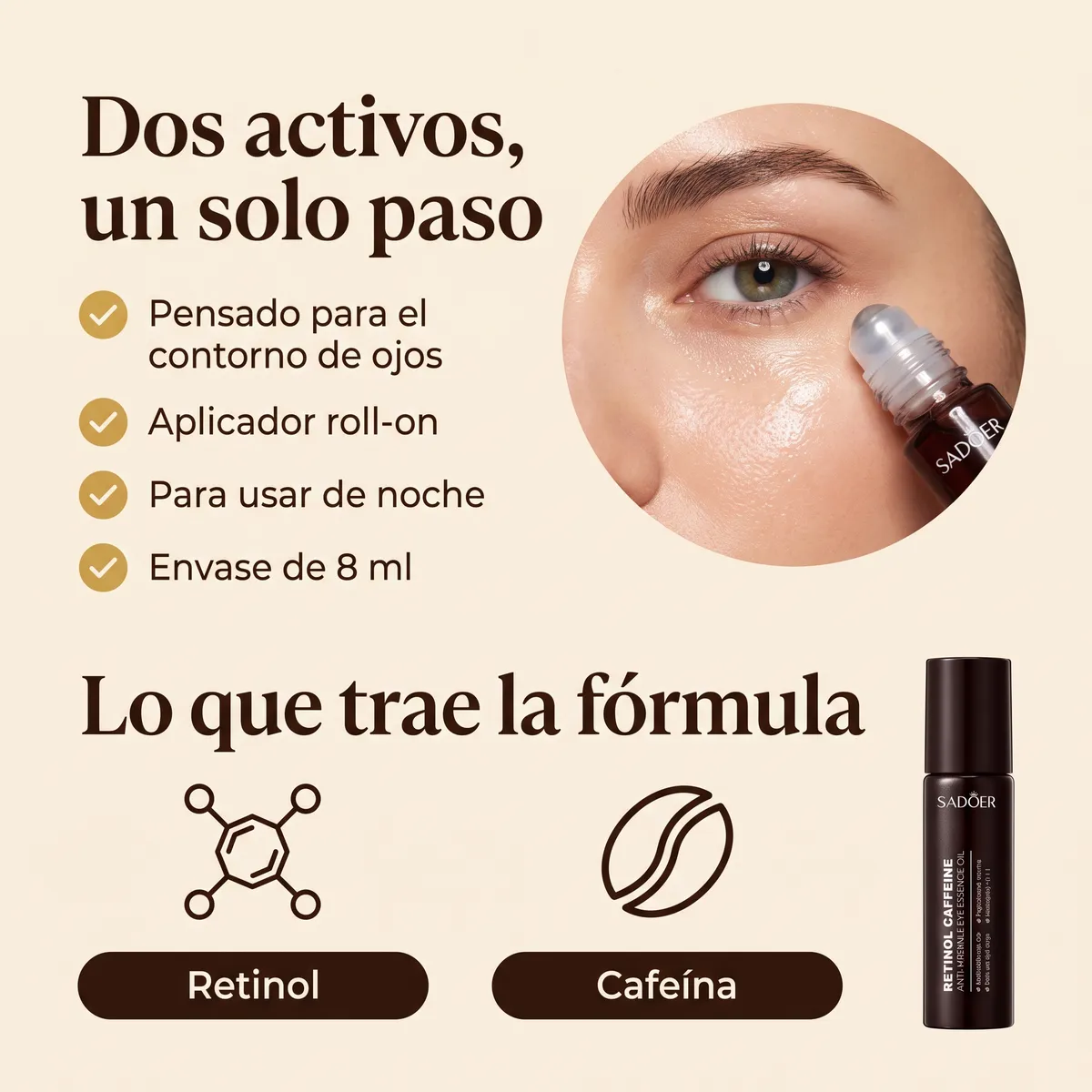 🔥 [PROMO 2x1] Roll-On Lifting Antiarrugas y Ojeras (Retinol + Cafeína) - Llevá 2 por Gs. 149.000 — 5