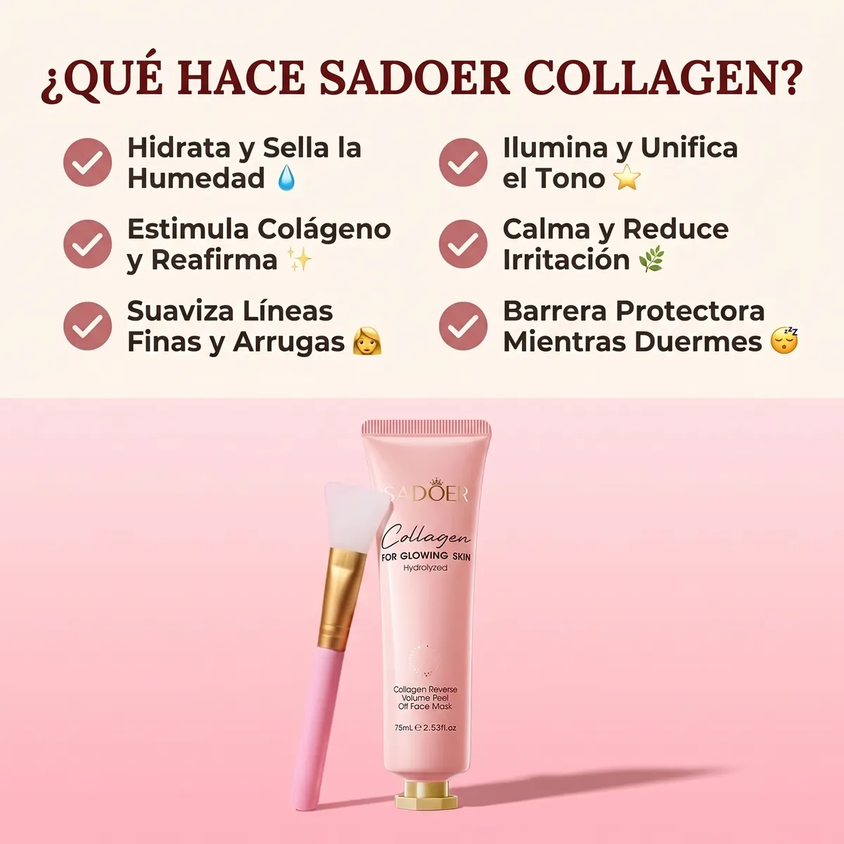 Mascarilla Peel Off de Colágeno Hidrolizado SADOER — 3