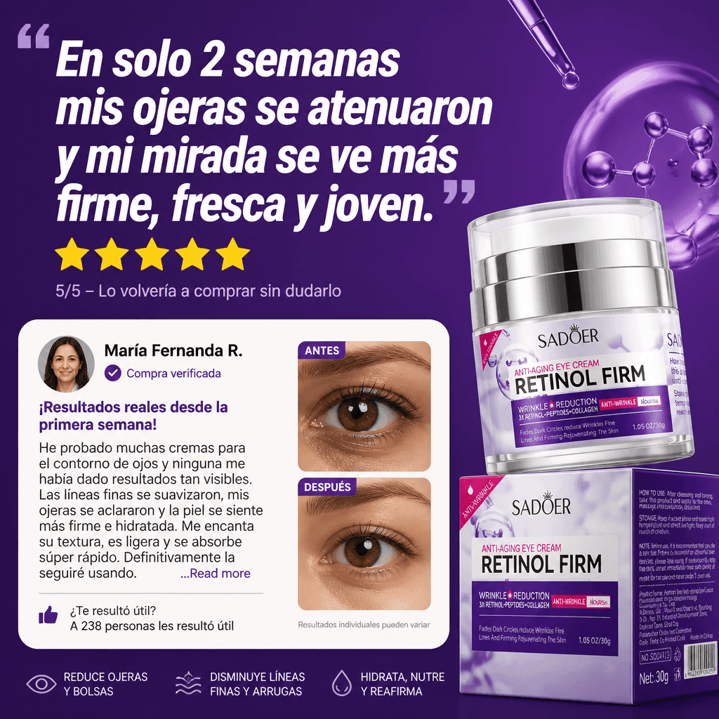 Crema Reafirmante 3X Retinol + Péptidos: Recupera la Firmeza de tu Piel — 3