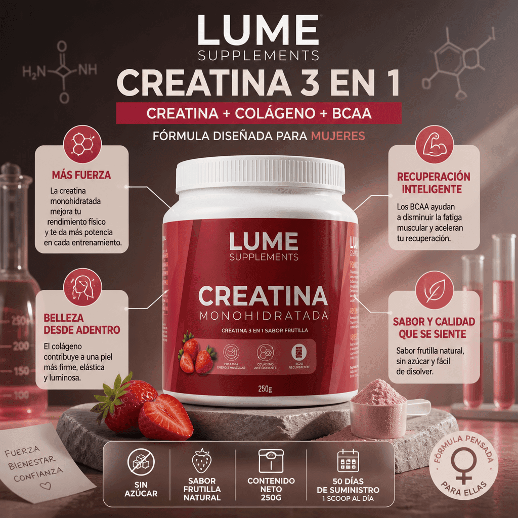 LUME Creatina 3-en-1 con Colágeno | Sabor Frutilla — 5