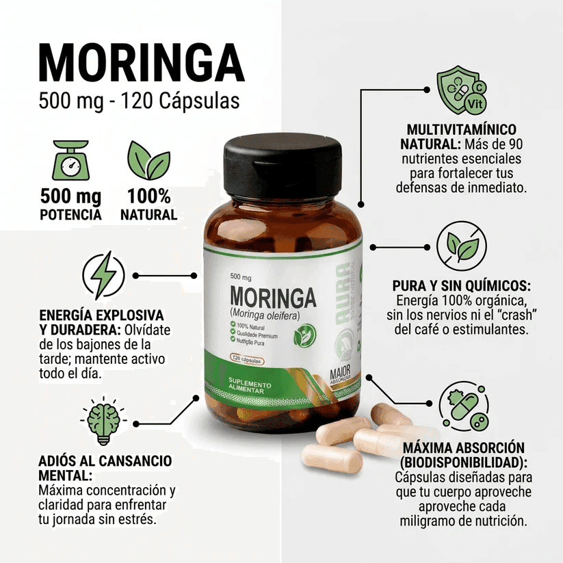 AURA Moringa 500 mg - 120 Cáps. — 1