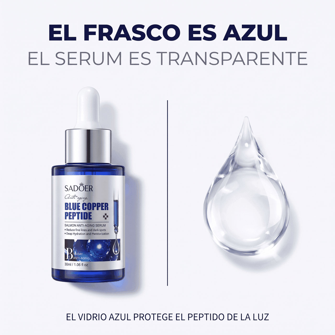 Blue Copper Peptide Serum — Péptido de Cobre Azul + Salmón | Anti-Edad 30ml — 3
