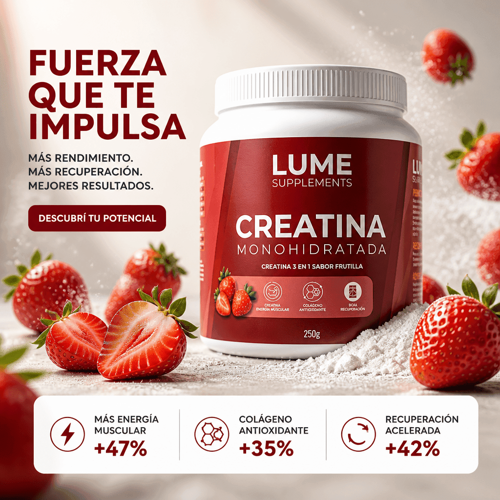 LUME Creatina 3-en-1 con Colágeno | Sabor Frutilla — 1