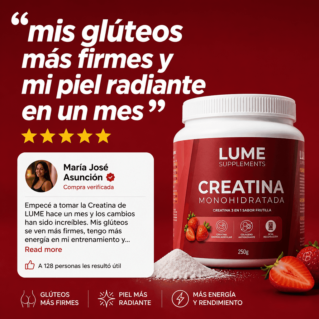 LUME Creatina 3-en-1 con Colágeno | Sabor Frutilla — 2