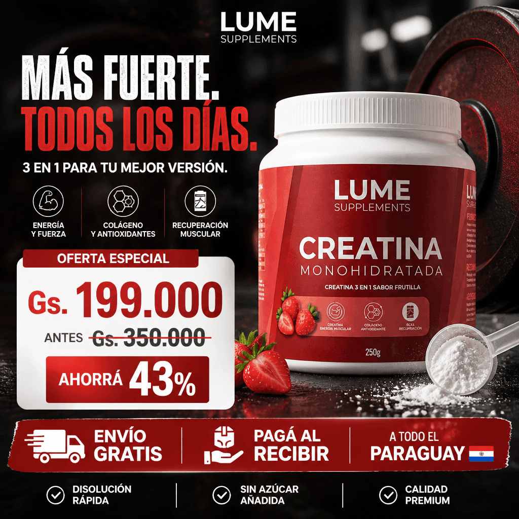 LUME Creatina 3-en-1 con Colágeno | Sabor Frutilla — 4