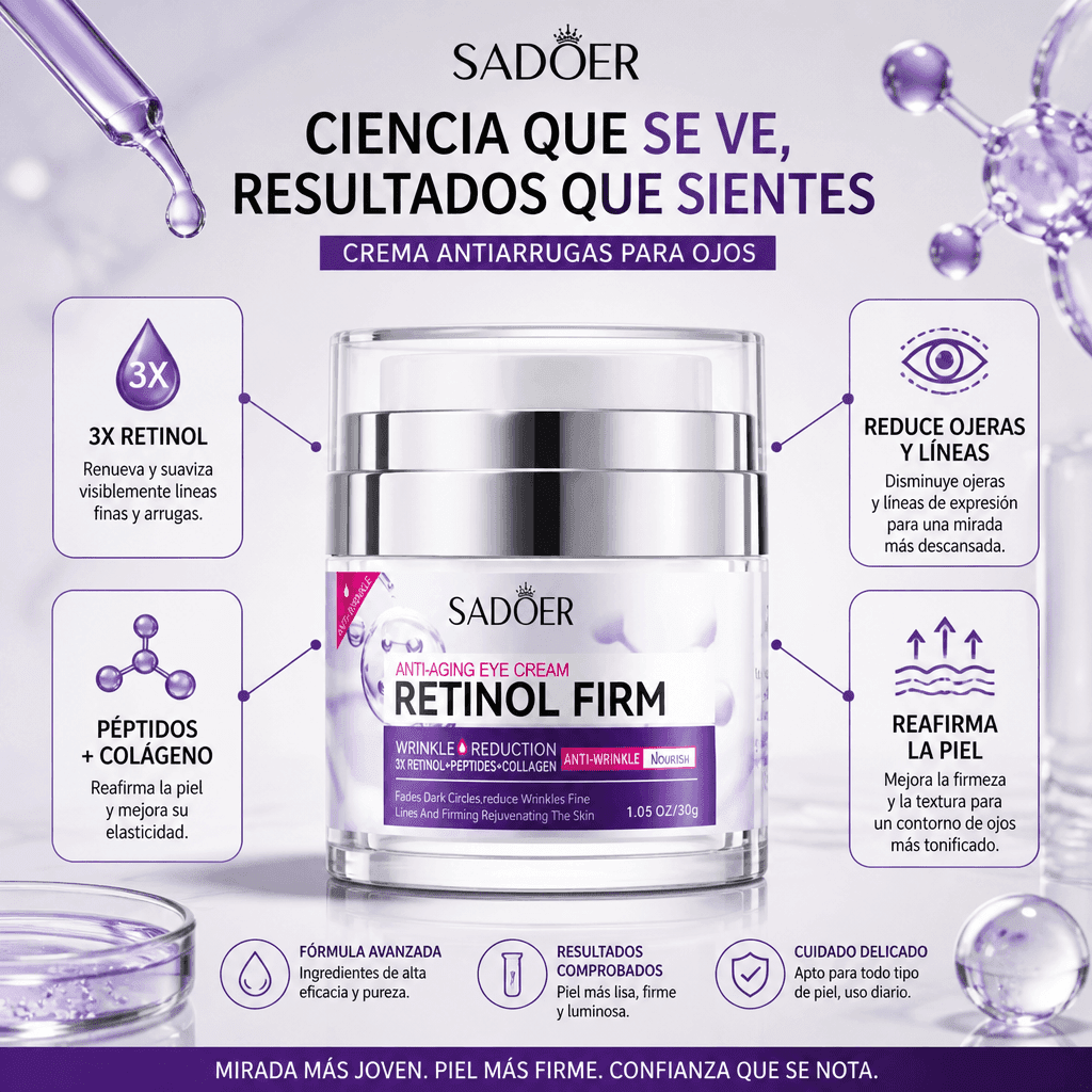 Crema Reafirmante 3X Retinol + Péptidos: Recupera la Firmeza de tu Piel — 5