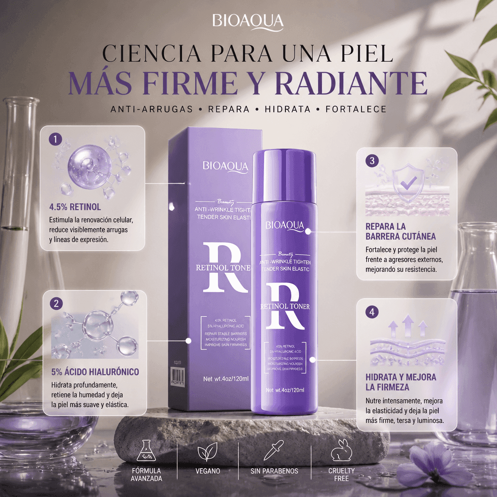 Tónico 2% Retinol + 5X Hialurónico: Reparación de Barrera Cutánea — 2