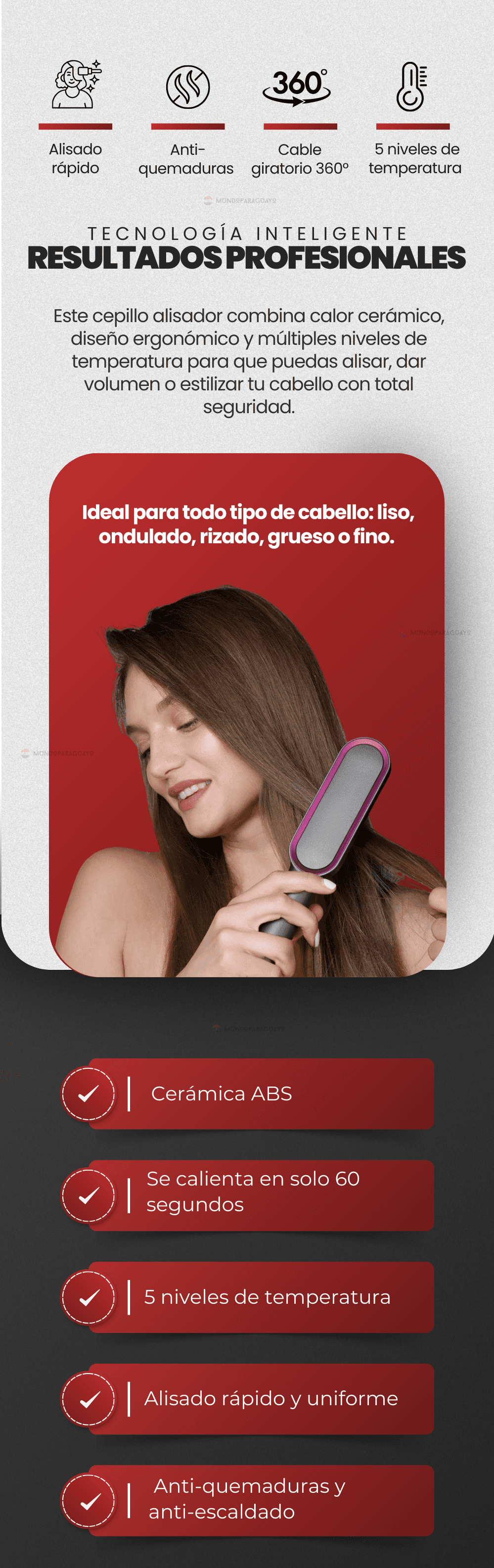 Ceramic Soft Touch™-Cepillo Alisador — 7