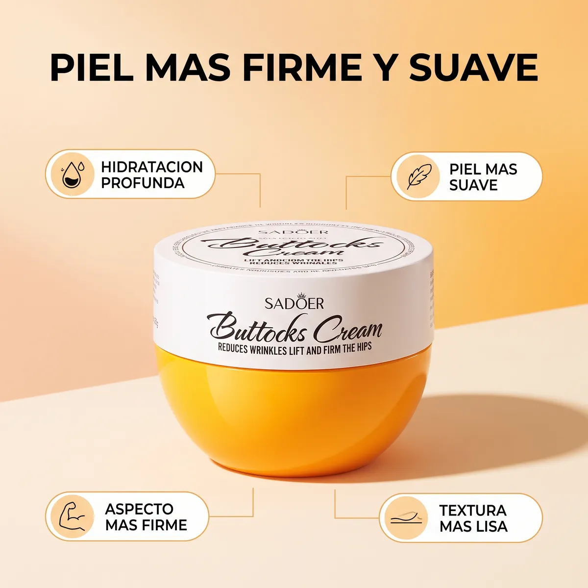 Crema Reafirmante para Glúteos SADOER Buttocks Cream | Piel más Firme y Suave 80 g — 2