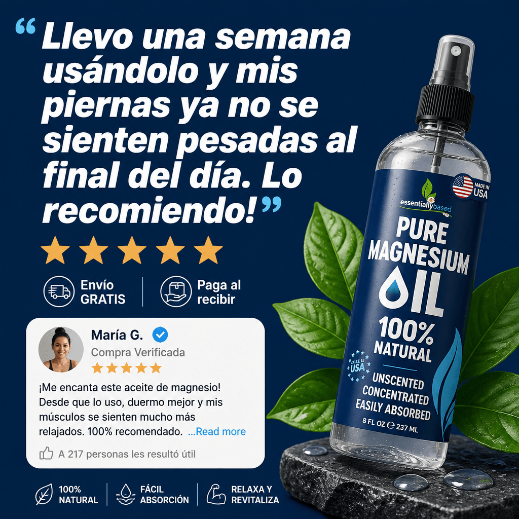 ACEITE DE MAGNESIO 100% PURO – Spray 237ml • Relaja Músculos, Mejora el Sueño y Alivia el Cansancio - Mundo Paraguayo