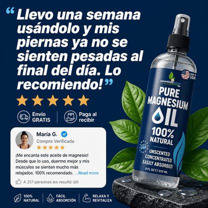 ACEITE DE MAGNESIO 100% PURO – Spray 237ml • Relaja Músculos, Mejora el Sueño y Alivia el Cansancio - Mundo Paraguayo