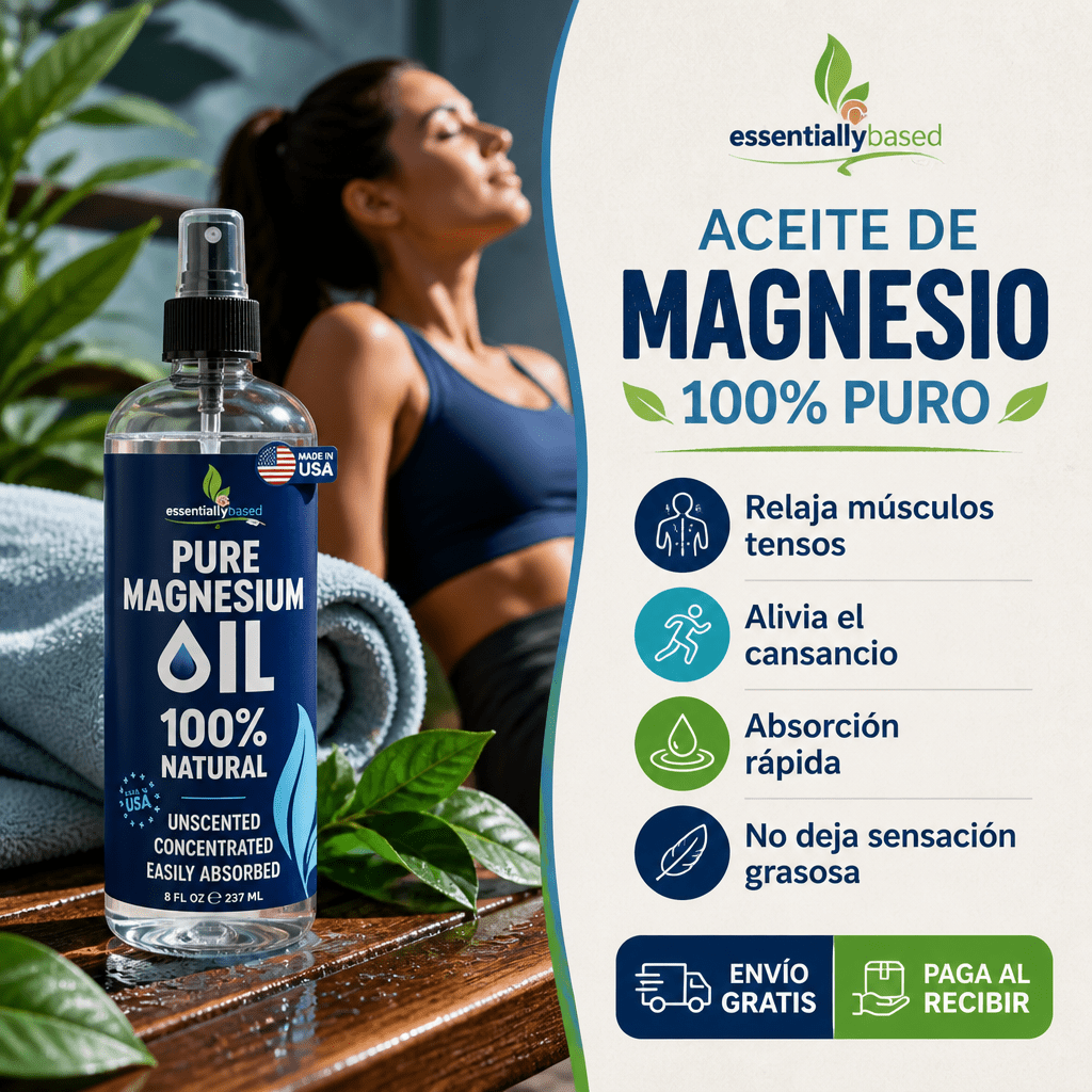 ACEITE DE MAGNESIO 100% PURO – Spray 237ml • Relaja Músculos, Mejora el Sueño y Alivia el Cansancio - Mundo Paraguayo