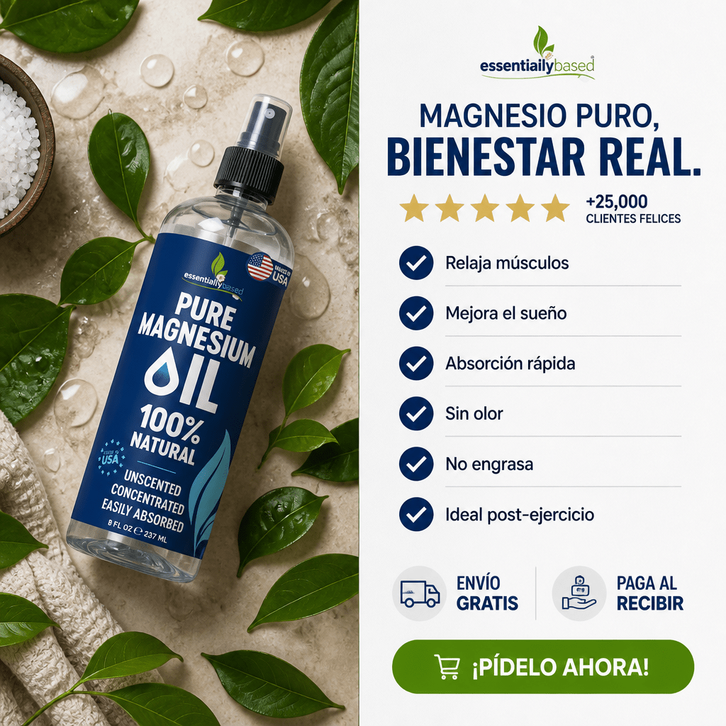 ACEITE DE MAGNESIO 100% PURO – Spray 237ml • Relaja Músculos, Mejora el Sueño y Alivia el Cansancio - Mundo Paraguayo