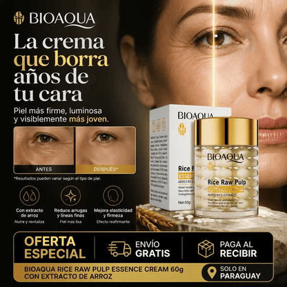BIOAQUA Rice Raw Pulp Essence Cream – Crema Antiedad con Extracto de Arroz - Mundo Paraguayo