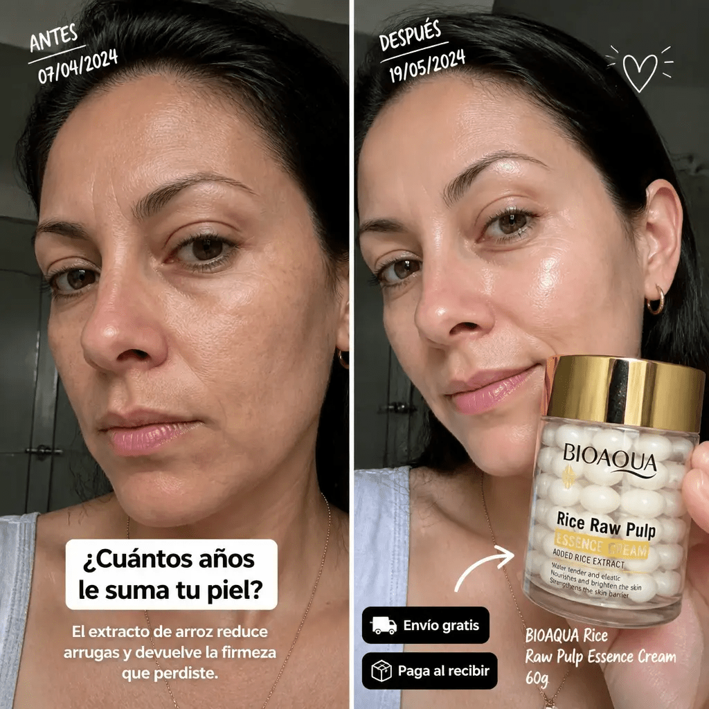 BIOAQUA Rice Raw Pulp Essence Cream – Crema Antiedad con Extracto de Arroz - Mundo Paraguayo