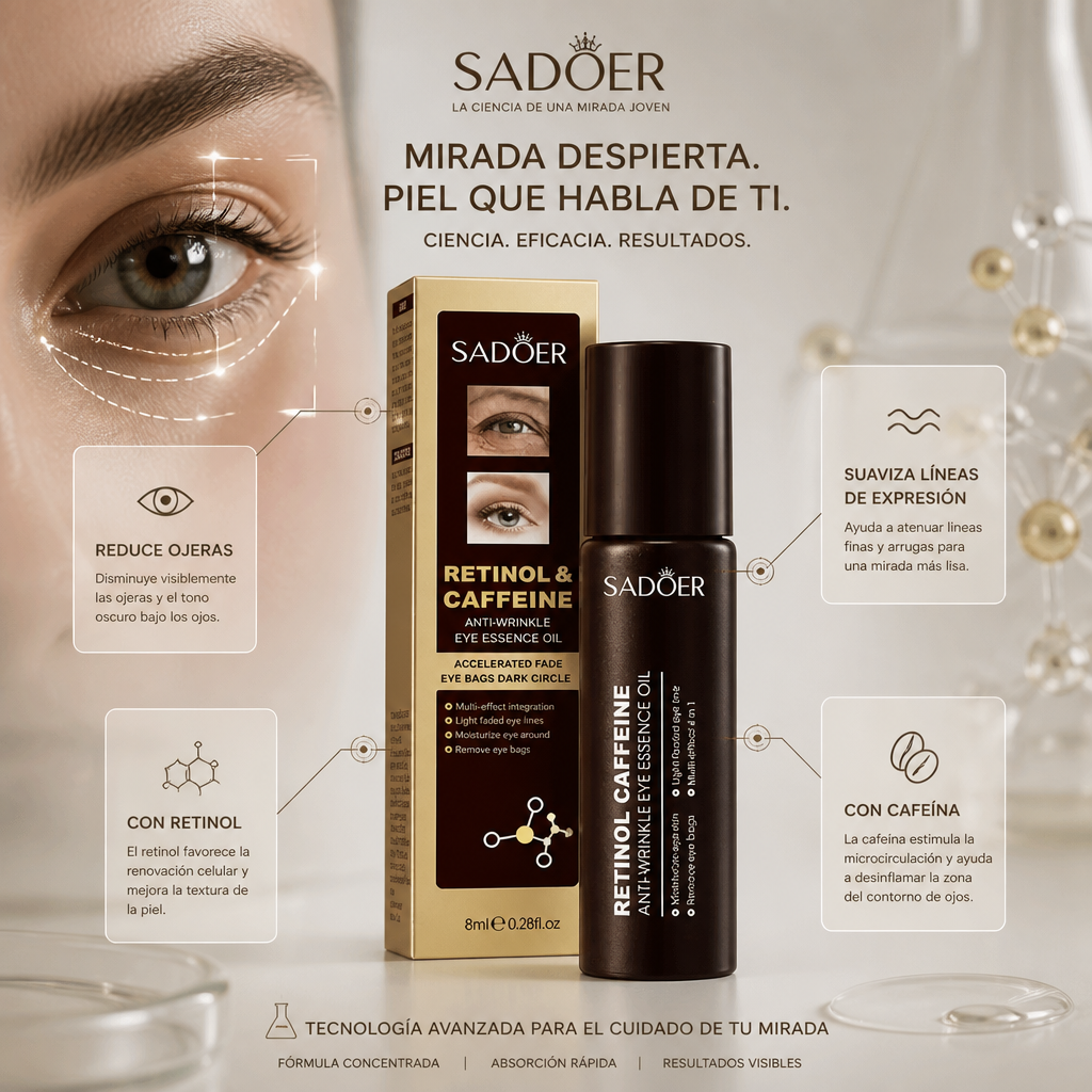 Bastón Antiarrugas Ojos Retinol+Cafeína