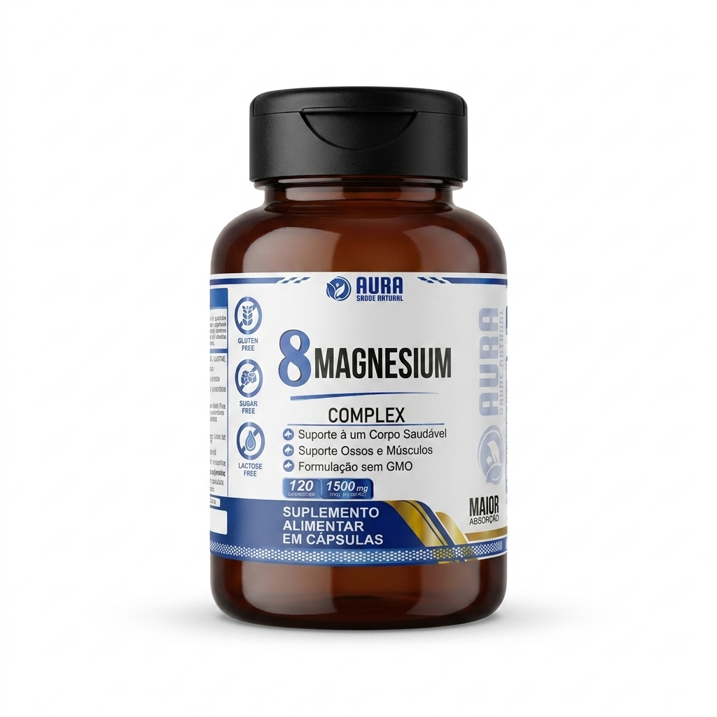 8 Magnesium Complex 1500mg - AURA (120 Cápsulas)