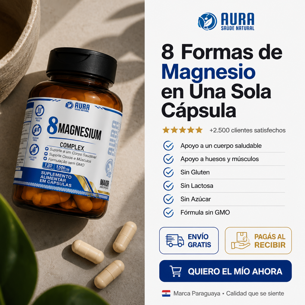 8 Magnesium Complex 1500mg - AURA (120 Cápsulas)