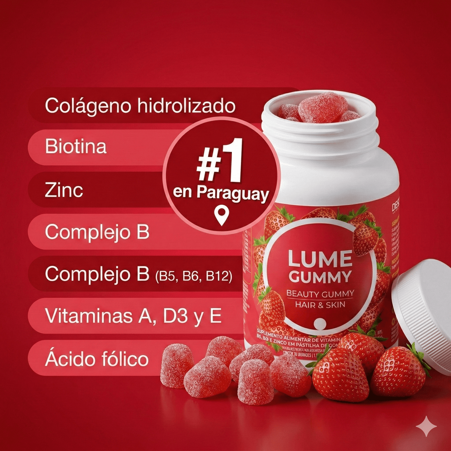 Lume Beauty Gummy - Gomitas para Cabello, Piel y Uñas - Mundo Paraguayo