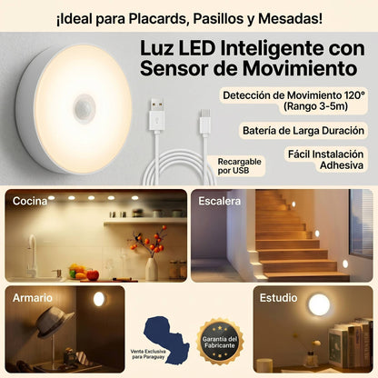 Luz LED Inteligente con Sensor de Movimiento - Mundo Paraguayo