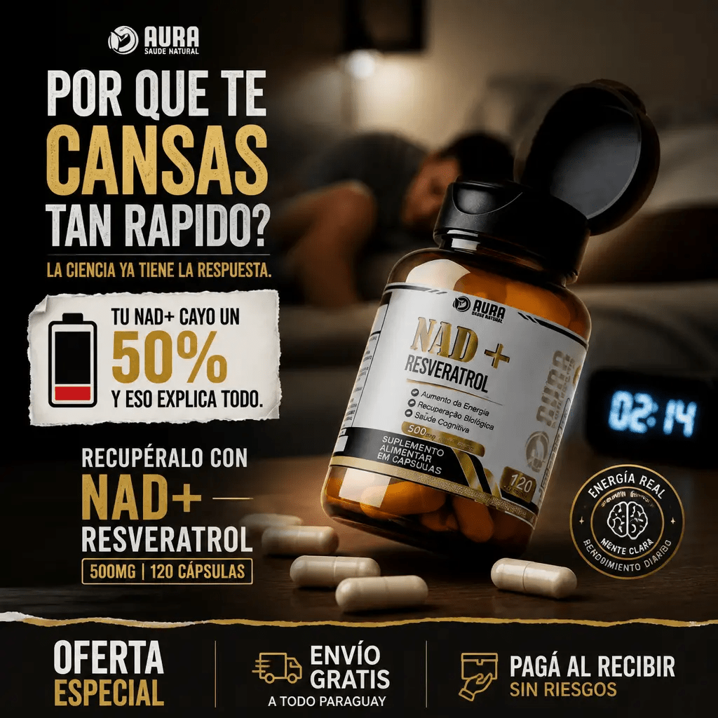 NAD+ Resveratrol 500mg – Suplemento Antienvejecimiento para Energía y Recuperación Celular 120 Cápsulas - Mundo Paraguayo