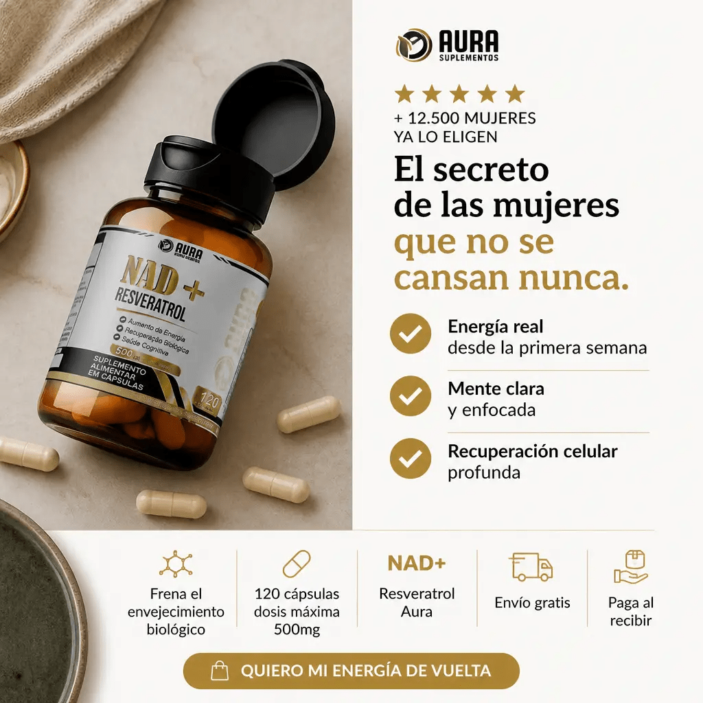 NAD+ Resveratrol 500mg – Suplemento Antienvejecimiento para Energía y Recuperación Celular 120 Cápsulas - Mundo Paraguayo