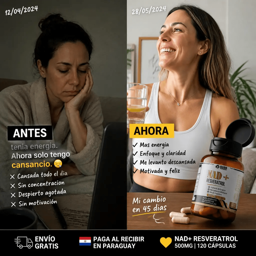 NAD+ Resveratrol 500mg – Suplemento Antienvejecimiento para Energía y Recuperación Celular 120 Cápsulas - Mundo Paraguayo