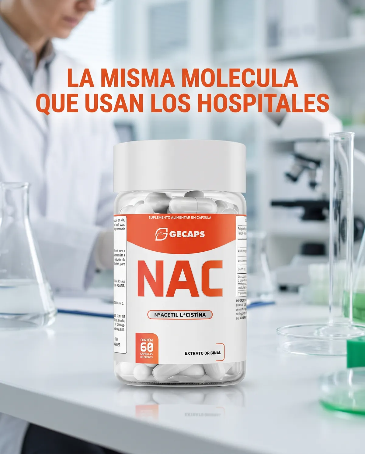 GeCaps NAC 600mg: la misma molécula que usan los hospitales