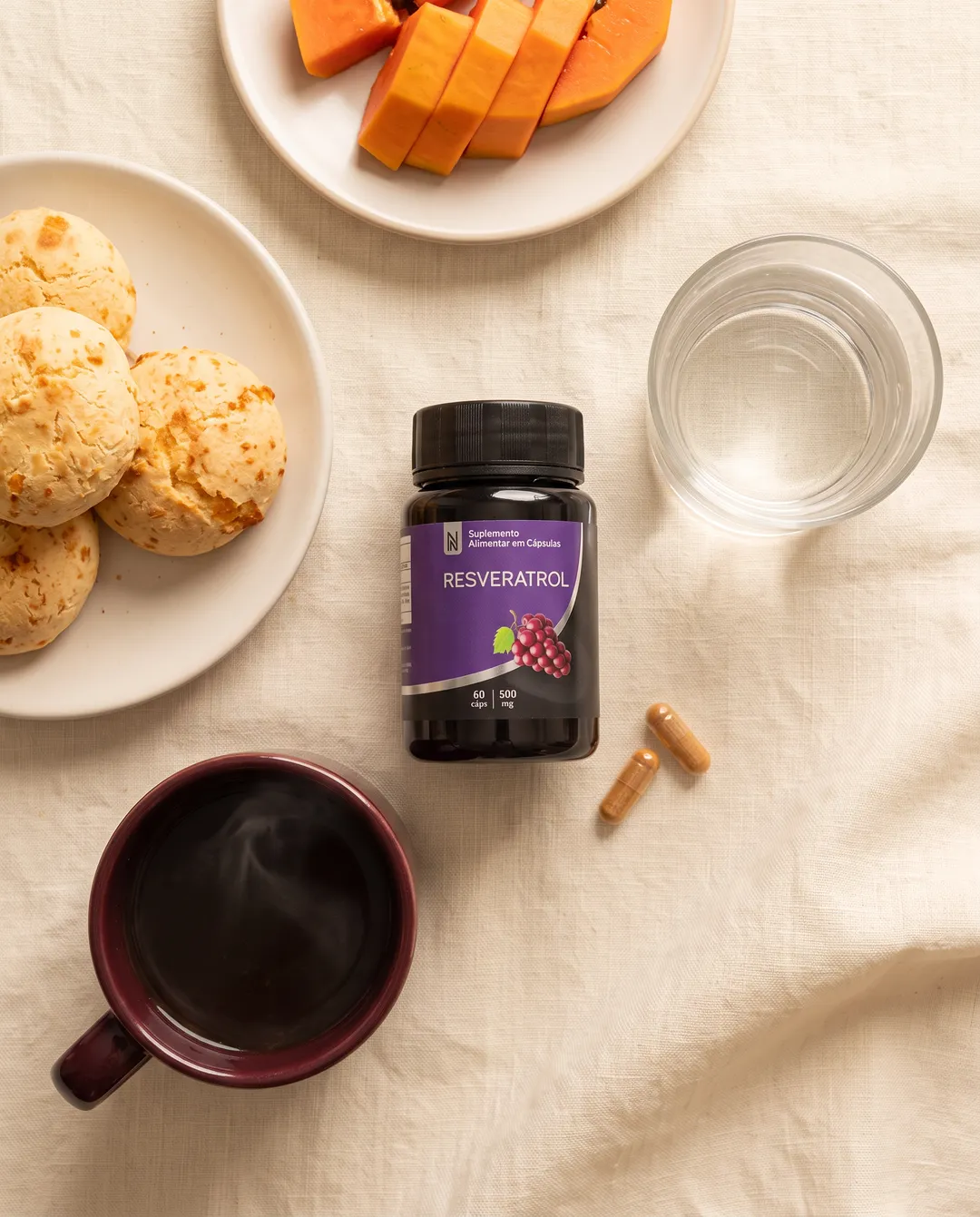 Resveratrol 500 mg con el desayuno