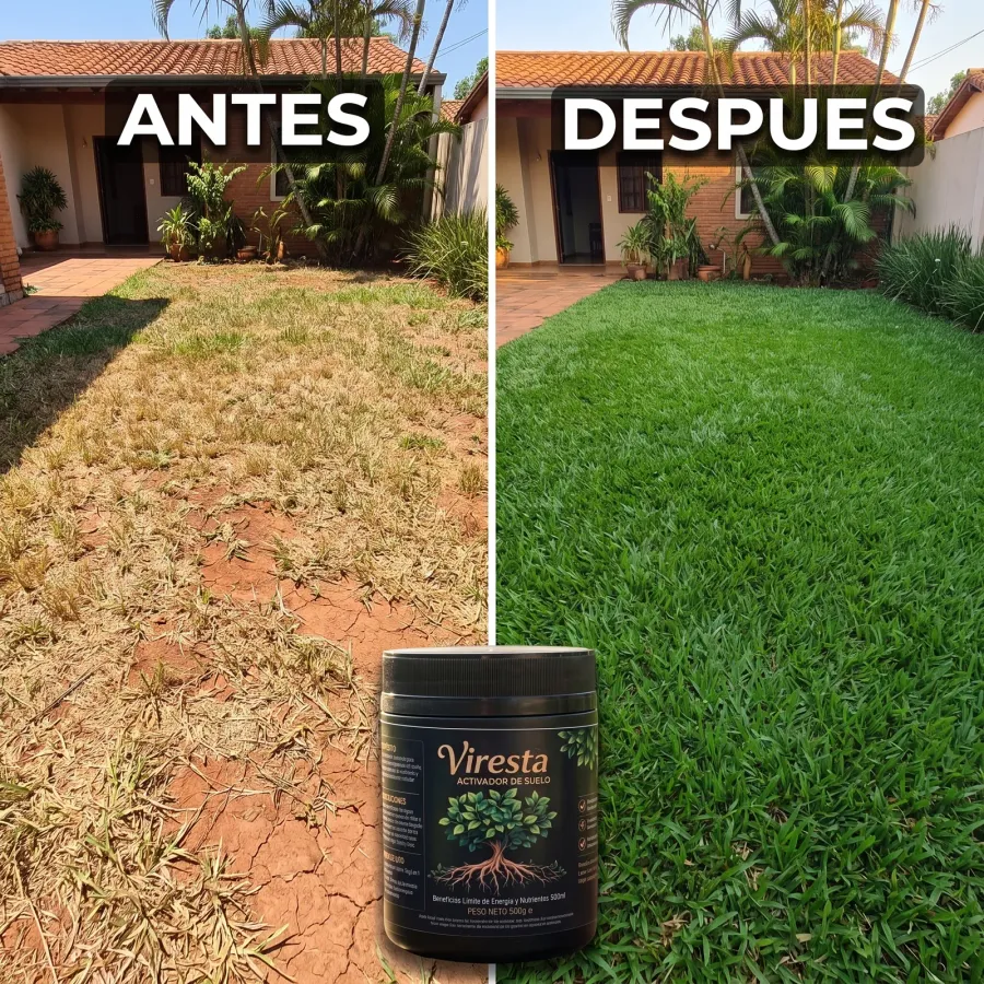 Beneficios de Viresta: raíces fuertes, retiene humedad, mejor nutrición y suelo suelto